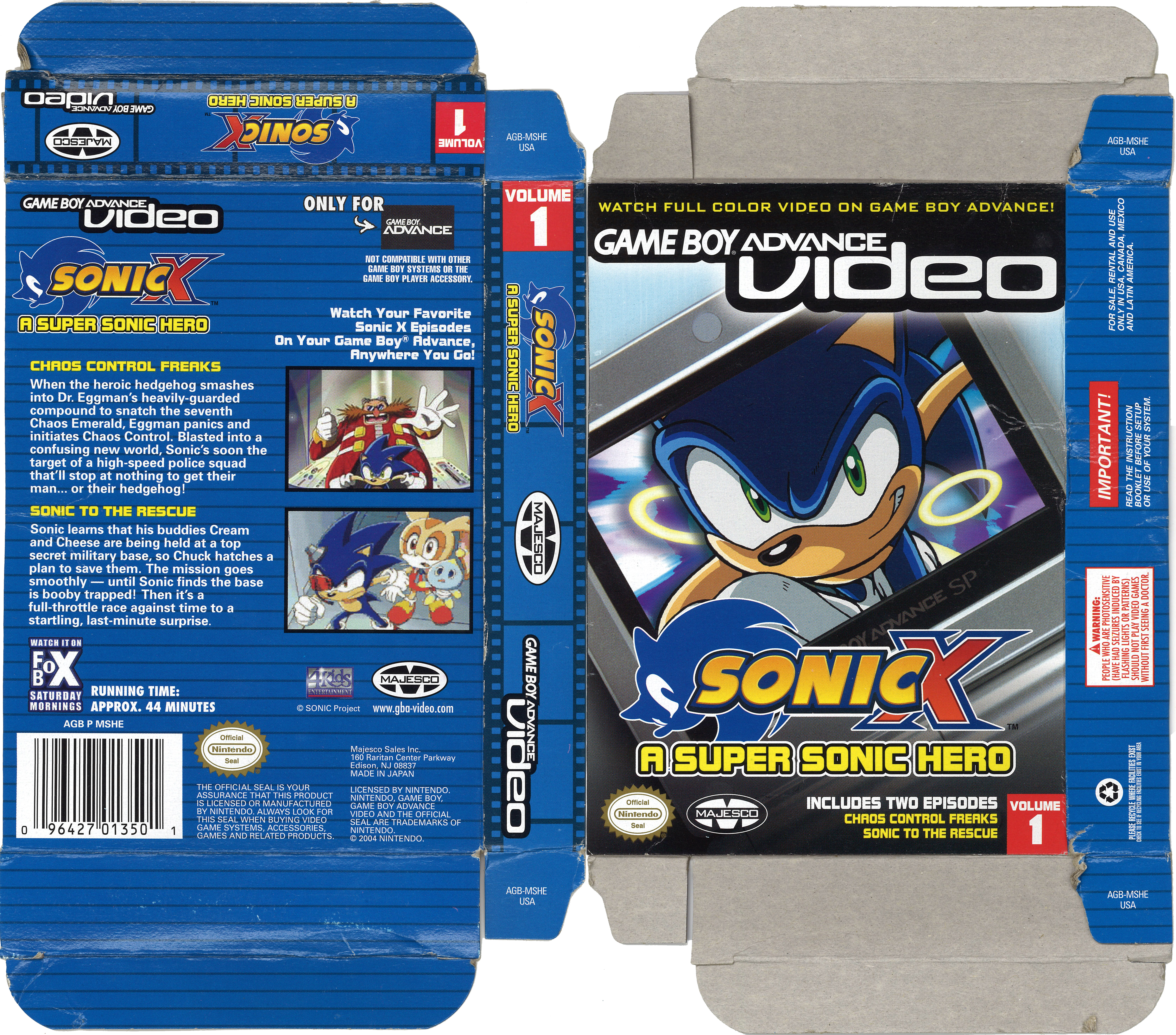  Sonic X: A Super Sonic Hero, Vol. 1 (Chaos Control Freaks /  Sonic to the Rescue) : Video Games