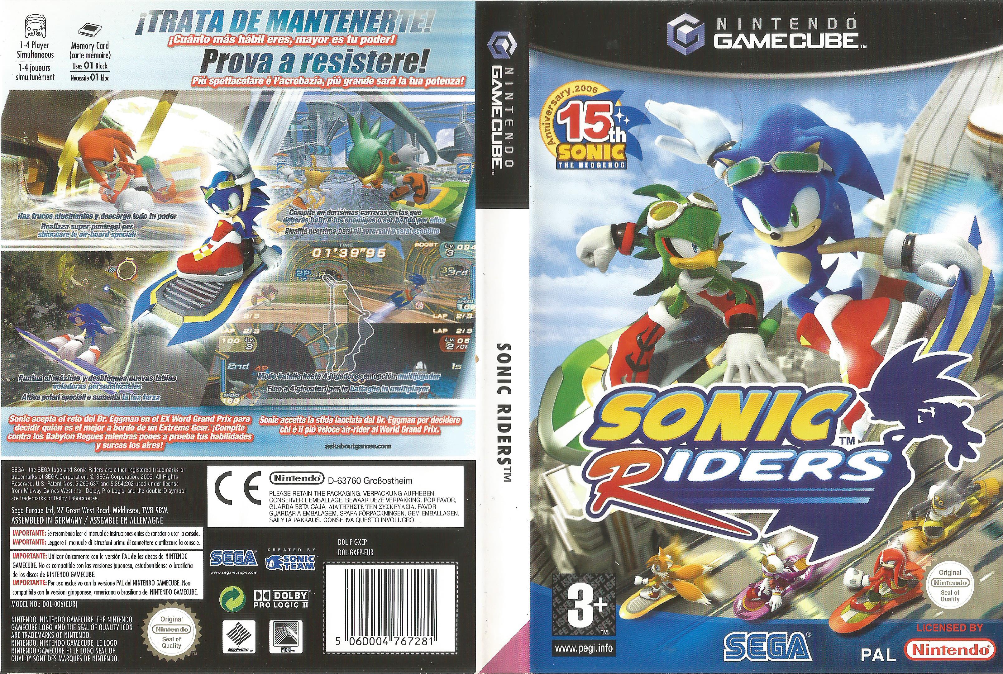 Sonic gamecube roms. Sonic Riders игра. Sonic Nintendo Wii диск. Sonic Riders обложка. Sonic Riders GAMECUBE.