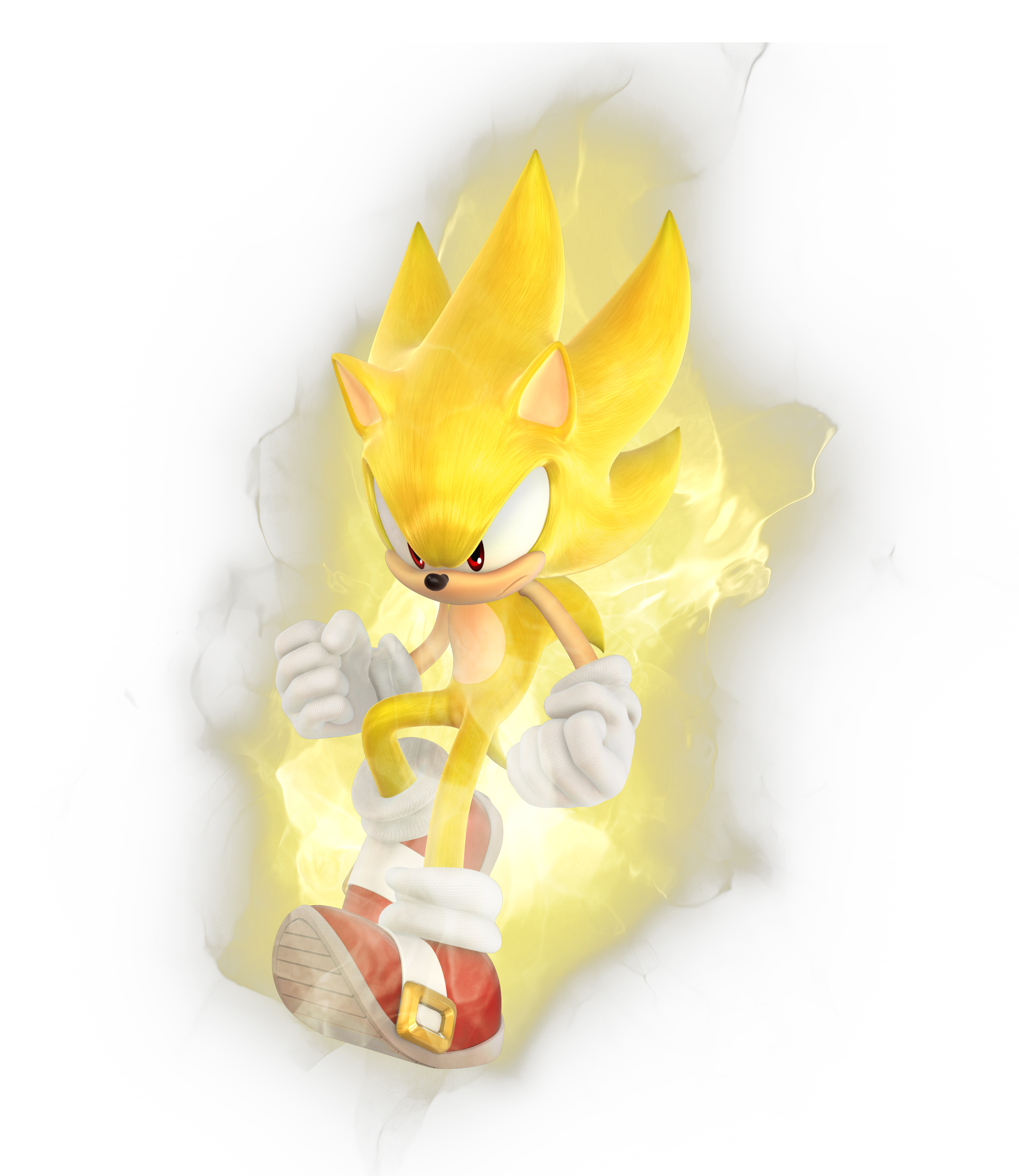 An official render of Super Sonic by SEGA.
