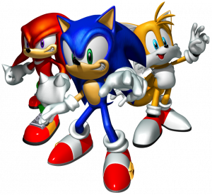 All the sonic the hedgehog characters: sonic, egg man, amy, shadow