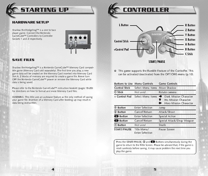 File:Shadow GC US digitalmanual.pdf - Sonic Retro